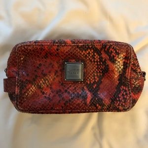 Herve Leger Red Snakeskin Cosmetic case
